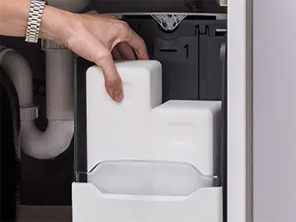 Adding-salt-to-front-of-water-softener Adding salt to front of water softener