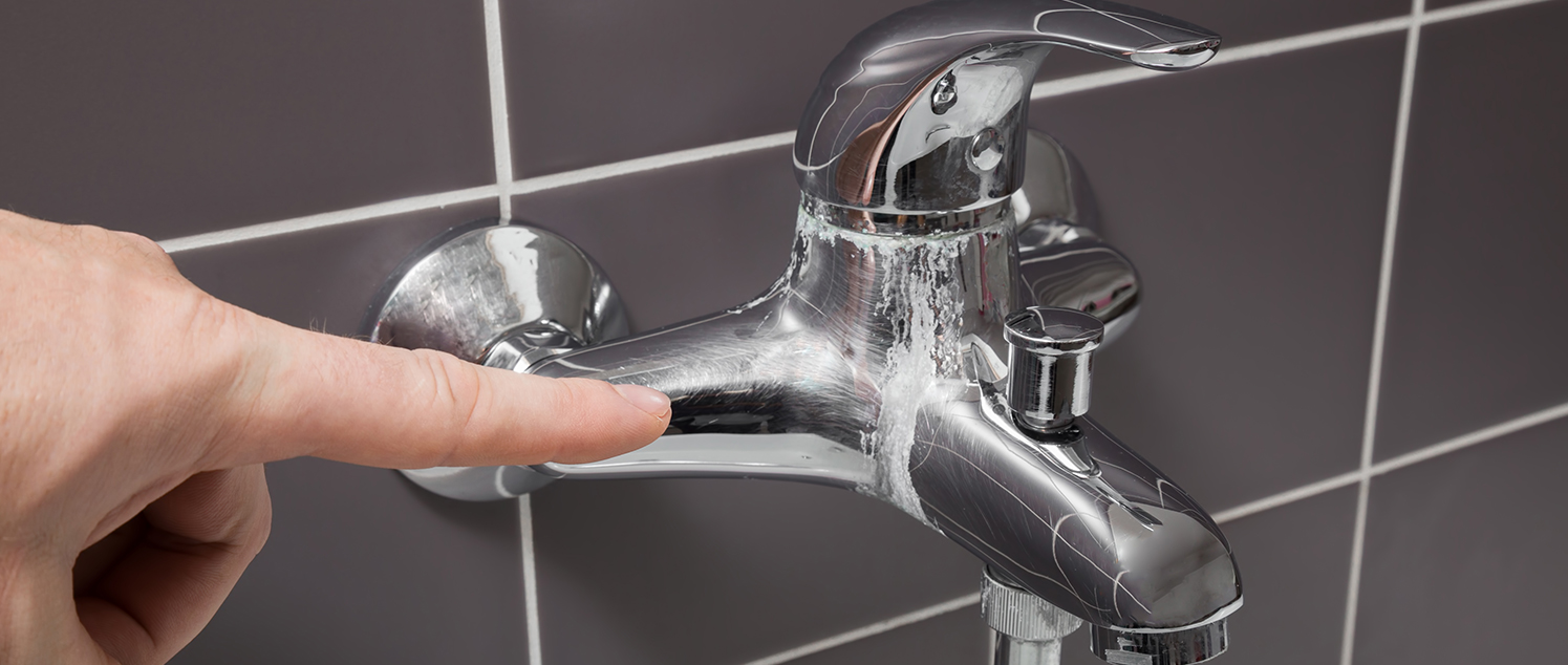 limescale on bathroom tap