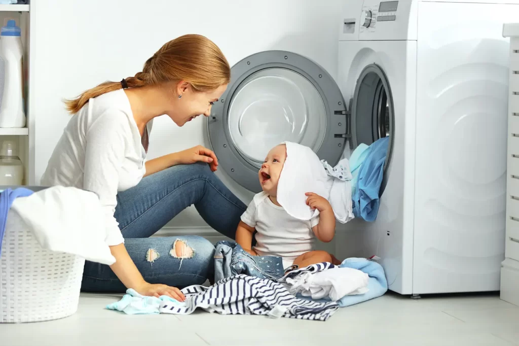 mum-and-baby-doing-laundry